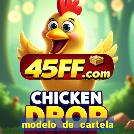 modelo de cartela de bingo em branco